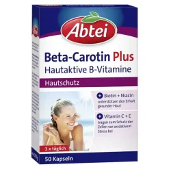 Abtei Beta-Carotin Plus Hautaktive B-Vitamine Kapseln , 50 St> Carotin