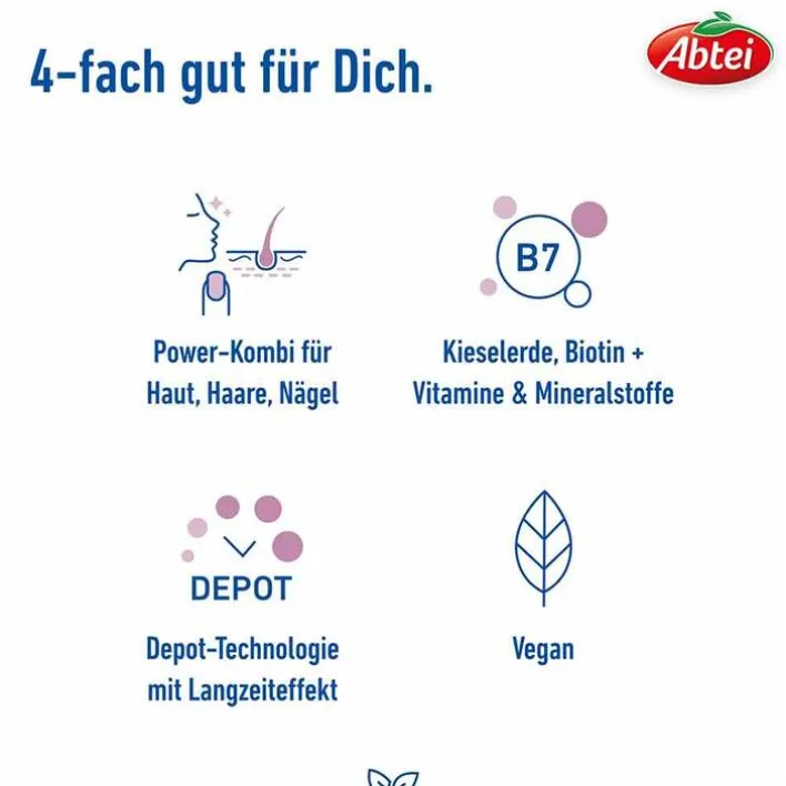 Abtei Kieselerde Biotin Plus Tabletten, 42 St> Vitamin B7 (Biotin)|Kieselerde