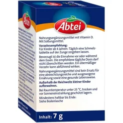 Abtei Kinder Vitamin D3 Schmelztabletten, 50 St