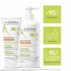 A-Derma Exomega Control Milch rückfettend, 200 ml> Körpermilch & Lotionen|Trockene & Sensible Haut