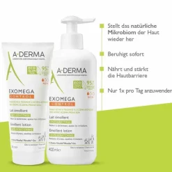 A-Derma Promo-Kit Exomega Milch + Spray, 1 St><noscript><img width=