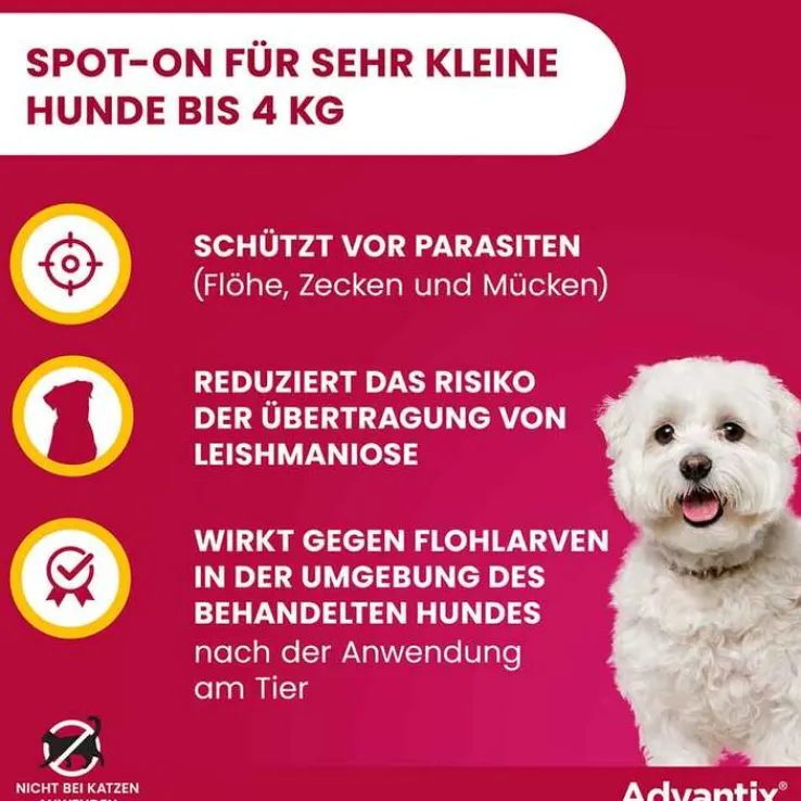 Advantix Spot-on Hund bis 4 kg Lösung, 4 St