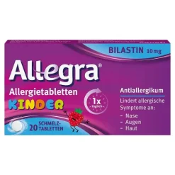 Allegra Allergietabletten Kinder 10 mg Schmelztabletten, 20 St> Allergie Medikamente|Bilastin
