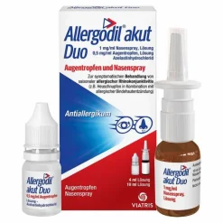 Allergodil akut Duo mit Azelastin, 1 St> Nasenspray Allergie|Augentropfen Bindehautentzündung