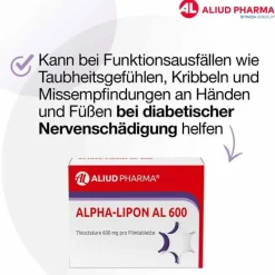 Aliud Pharma ALPHA-LIPON AL 600 Filmtabletten, 30 St> Medikamente|Alpha Liponsäure