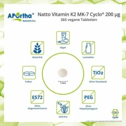 Aportha Vitamin K2-MK7 200 µg Tabletten, 365 St><noscript><img width=