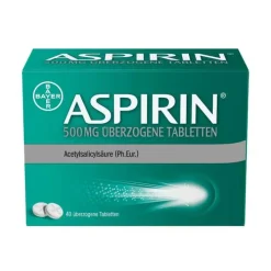 Aspirin 500 mg überzogene Tabletten, 40 St> Zahnschmerztabletten|Kopfschmerztabletten