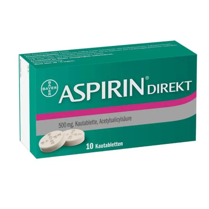 Aspirin Direkt Kautabletten, 10 St> Ass-Acetylsalicylsäure