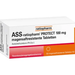 Ratiopharm ASS- Protect 100 mg magensaftresistent Tabletten, 50 St> Blutverdünner Medikamente|Acetylsalicylsäure (Ass)