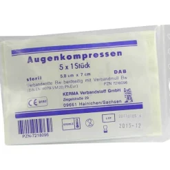 Kerma Augenkompressen steril 5,8x7, 5X1 St> Augenverbände & -Pflaster