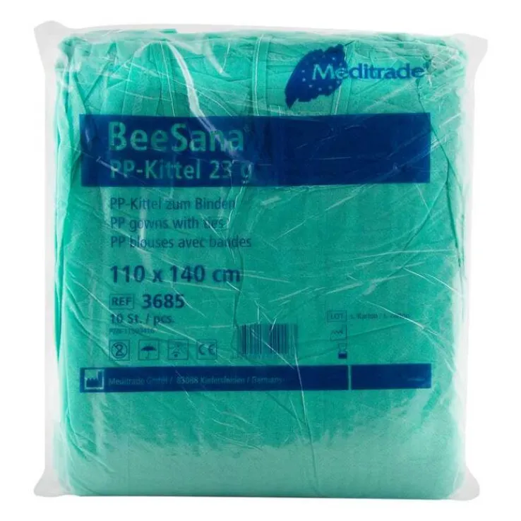 Beesana PP-Kittel 110x140 cm grün elastisch Ärmelabs., 100 St