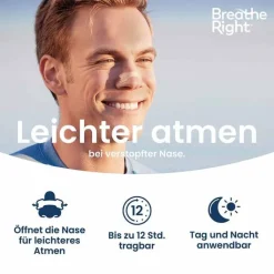 Besser Atmen Breathe Right Nasenpflaster normal transparent , 30 St