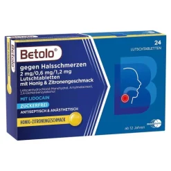 Betolo ® gegen Halsschmerzen Lutschtabletten Honig & Zitronengeschmack, 24 St> Halsschmerztabletten
