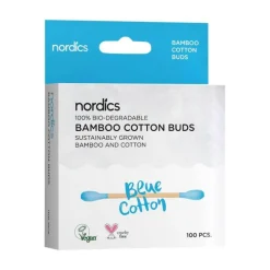 Don Dandrea Deuschland AG Bio Kosmetikstäbchen Bambus Baumwolle blau Nordics, 100 St> Sonstige