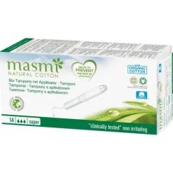 Masmi Bio Tampons Super mit Applikator 100% Bio Baumwolle , 14 St> Tampons