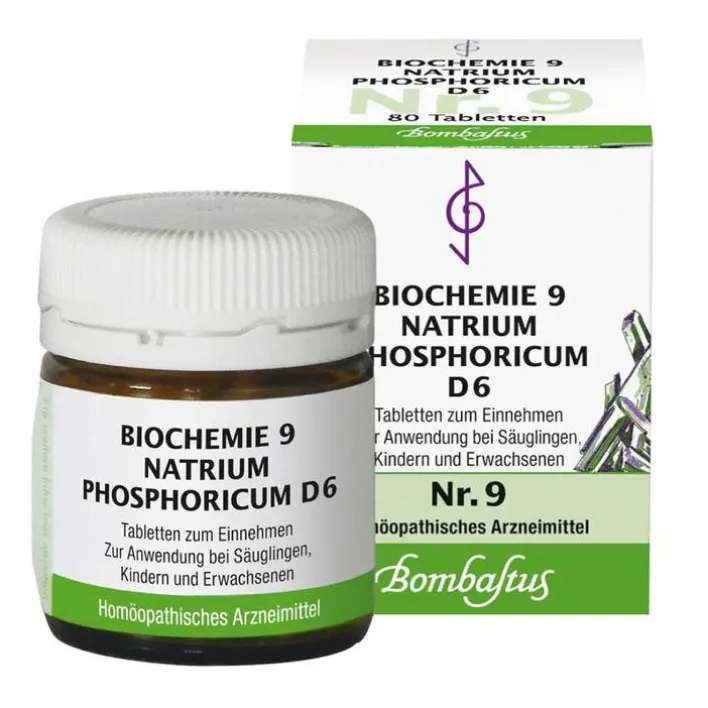 Bombastus Biochemie 9 Natrium phosphoricum D 6 Tabletten, 80 St> Salze 1-12|D 6