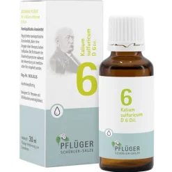 Pflüger Biochemie 6 Kalium sulfuricum D 6 Tropfen, 30 ml> Salze Als Tropfen|Salze 1-12