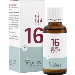 Pflüger Biochemie 16 Lithium chloratum D 6 Tropfen, 30 ml> Salze Als Tropfen|Salze 13-24