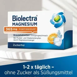 Biolectra® MAGNESIUM 365 mg fortissimum Brausetabletten Orangengeschmack, 40 St