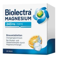 Biolectra® MAGNESIUM 243 mg forte Brausetabletten Orangengeschmack, 20 St