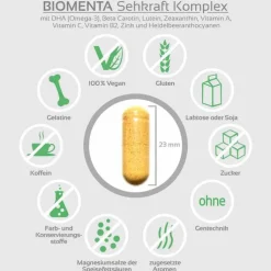 Biomenta Sehkraft Kompl.DHA Lutein Zeaxanthin Kapseln , 90 St