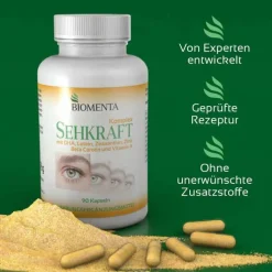 Biomenta Sehkraft Kompl.DHA Lutein Zeaxanthin Kapseln , 90 St