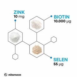 Vitamaze Biotin 10 mg hochdosiert + Zink + Selen Tabletten, 480 St> Vitamin B7 (Biotin)|Mikronährstoffe