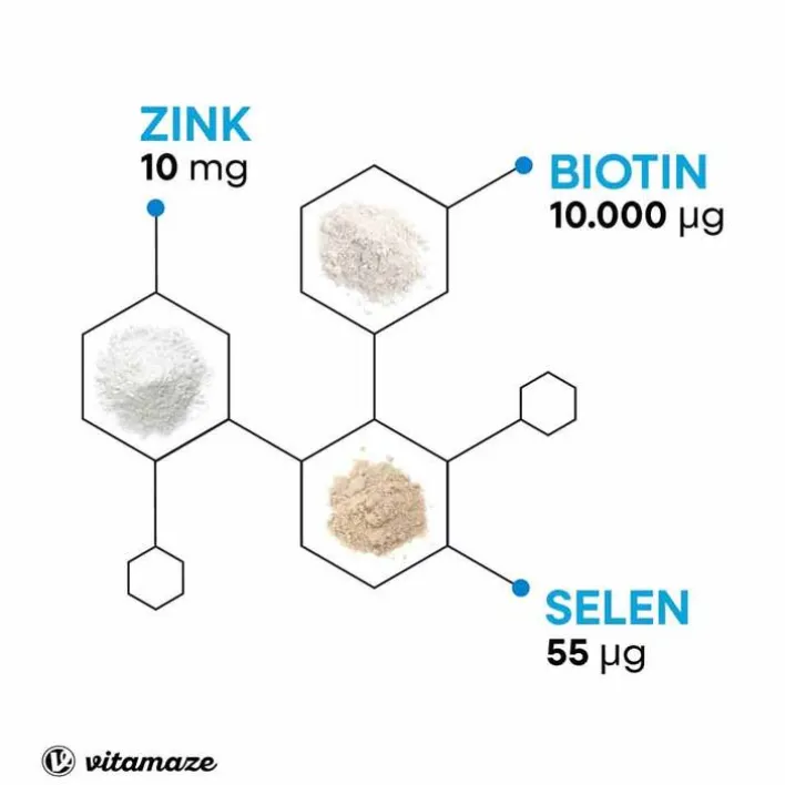 Vitamaze Biotin 10 mg hochdosiert + Zink + Selen Tabletten, 480 St> Vitamin B7 (Biotin)|Mikronährstoffe