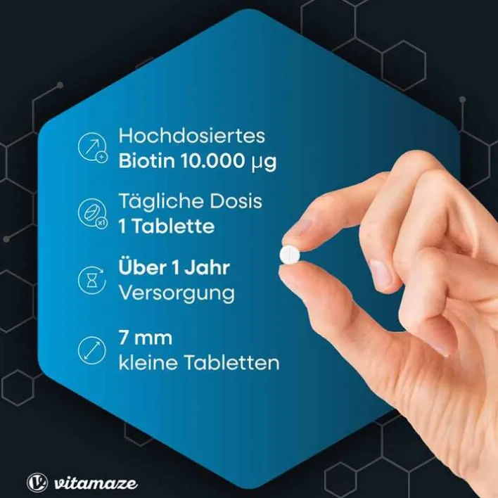 Vitamaze Biotin 10 mg hochdosiert + Zink + Selen Tabletten, 480 St> Vitamin B7 (Biotin)|Mikronährstoffe