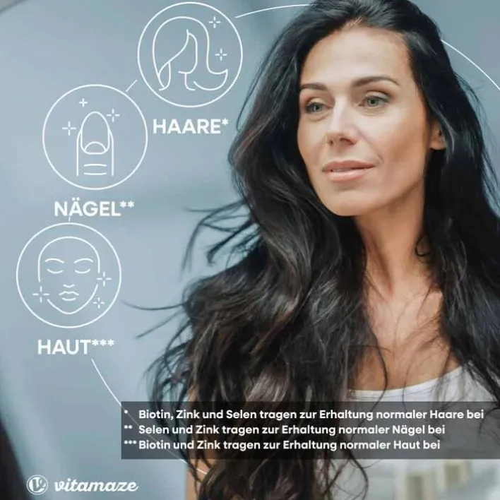 Vitamaze Biotin 10 mg hochdosiert + Zink + Selen Tabletten, 480 St> Vitamin B7 (Biotin)|Mikronährstoffe