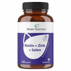 R(h)ein Nutrition Biotin + Zink + Selen für Haut Haare & Nägel Kapseln, 120 St> Zink|Vitamin B7 (Biotin)