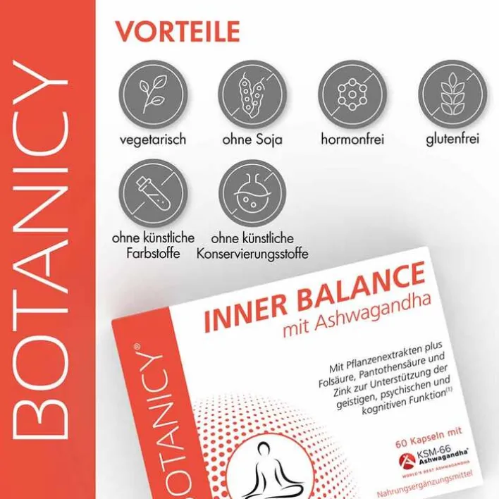 Feelgood Botanicy Inner Balance mit Ashwagandha Ksm-66 Kapseln, 60 St> Erschöpfung|Ashwagandha