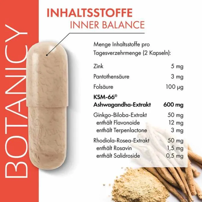 Feelgood Botanicy Inner Balance mit Ashwagandha Ksm-66 Kapseln, 60 St> Erschöpfung|Ashwagandha