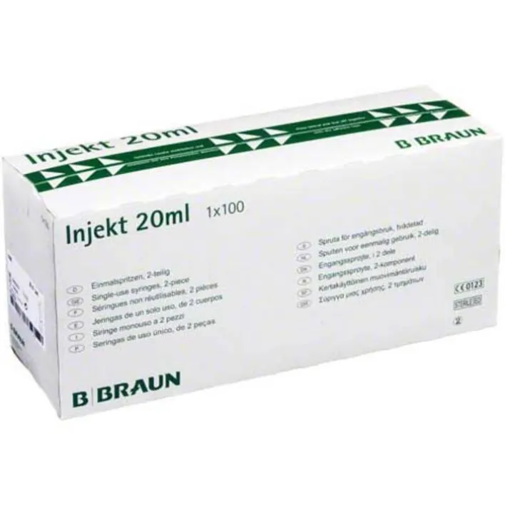 B. Braun Braun Injekt Spritzen mit exz, 100X20 ml> Einmalspritzen