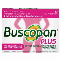 Buscopan Plus 10 mg / 500 mg Filmtabletten, 10 St> Regelschmerzen Tabletten