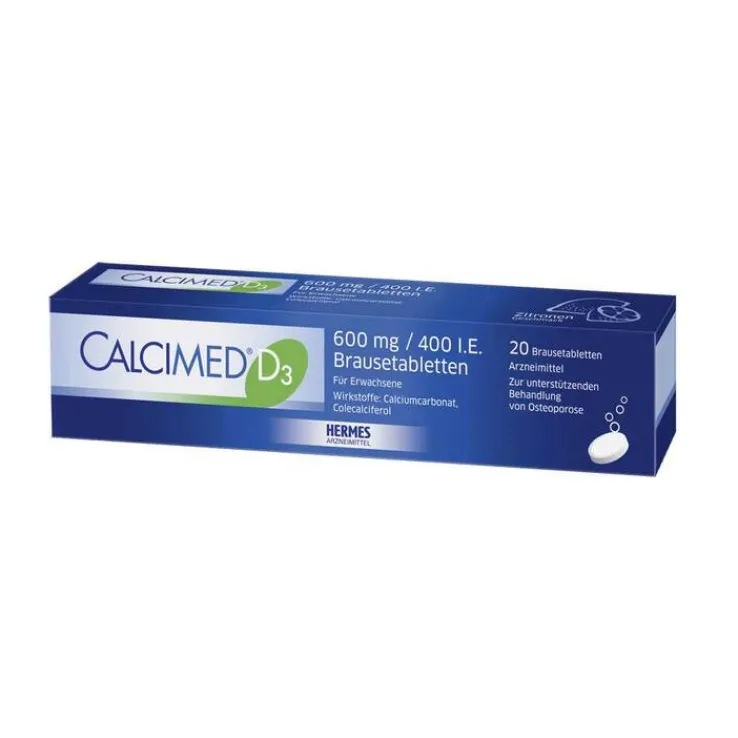 Calcimed D3 600 mg / 400 I.E. Brausetabletten, 20 St