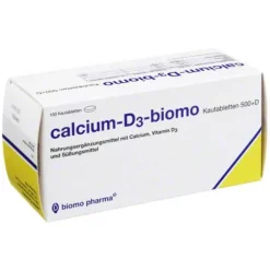 Calcium-D3-biomo Calcium D3 biomo Kautabletten 500 + D, 100 St> Calcium