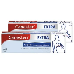 Canesten EXTRA Creme gegen Haut- und Fußpilzerkrankungen, 2x50 g> Hautpilz Creme|Fußpilz Creme