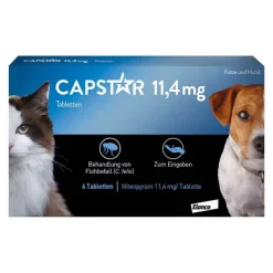 Capstar ™ 11,4 mg Tabletten für Katzen und kleine Hunde, 6 St> Flöhe, Zecken & Co.|Flöhe, Zecken & Co.