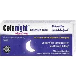Cefanight intens 2 mg Schmelz-Tabs, 60 St> Melatonin Tabletten