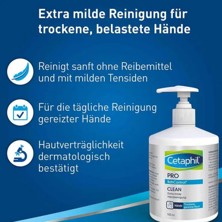 Cetaphil Pro Itch Control Clean extra milde Handreinigung , 500 ml