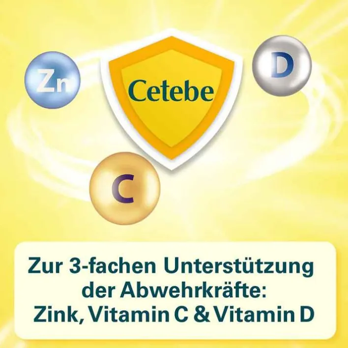 Cetebe Abwehr plus Vitamin C + Vitamin D3 + Zink Kapseln, 60 St> Zink|Vitamin D (Colecalciferol)