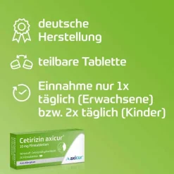 axicur Cetirizin ® 10 mg Filmtabletten, 50 St><noscript><img width=