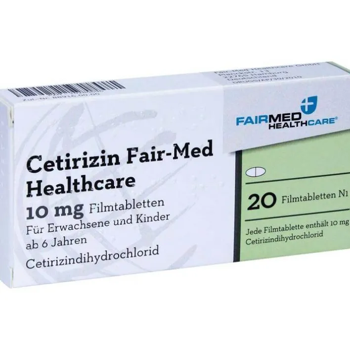 Fairmed Cetirizin Fair-Med Healthcare 10 mg Filmtabletten, 20 St> Allergie Tabletten