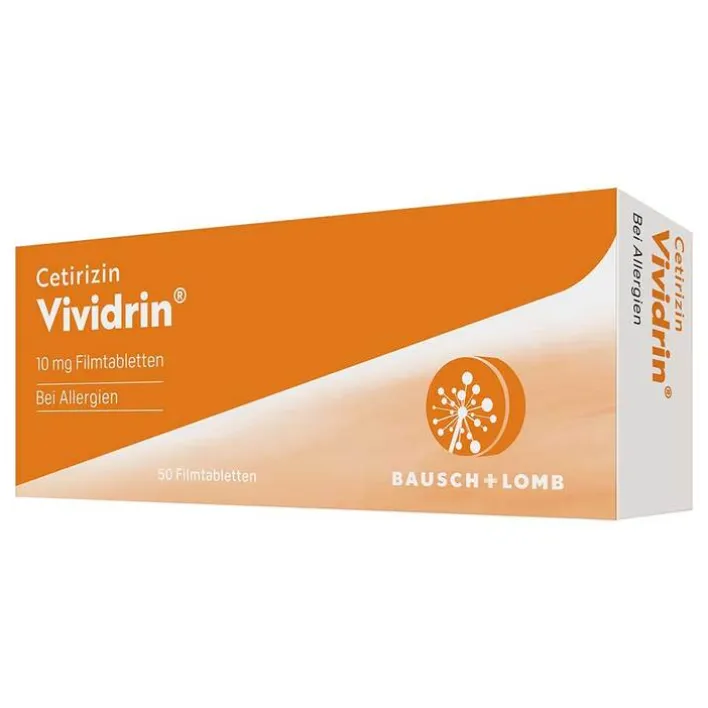 Vividrin Cetirizin ® - Schnell wirksame Allergietabletten, 50 St> Cetirizin|Allergie Tabletten