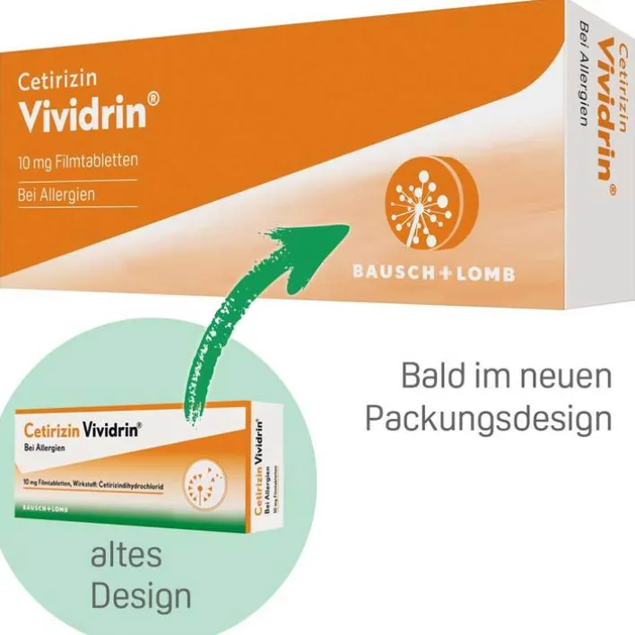 Vividrin Cetirizin ® - Schnell wirksame Allergietabletten, 50 St> Cetirizin|Allergie Tabletten