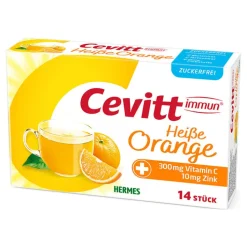 Cevitt immun heiße Orange zuckerfrei Granulat, 14 St> Zink|Vitamin C (Ascorbinsäure)