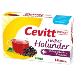 Cevitt immun heißer Holunder zuckerfrei Granulat, 14 St> Zink|Vitamin C (Ascorbinsäure)