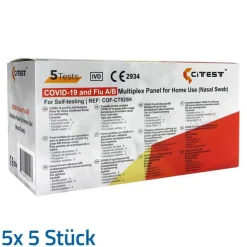 Citest 3 in 1 Selbsttest Covid-19 Antigen & Influe, 5x5 St