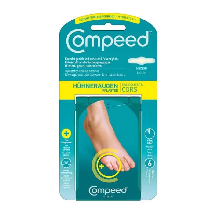 Compeed ® Hühneraugenpflaster Medium feuchtigkeitsspendend, 6 St> Hühneraugenpflaster